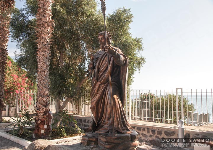 A statue of St. Peter in Capernaum.