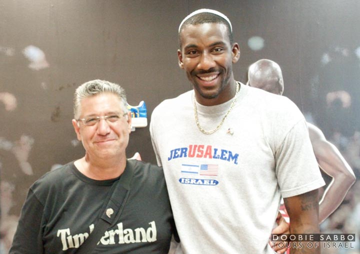 A professional basketball player for the New York Knicks, Amar'e toured Israel with tour guide Doobie Sabbo.