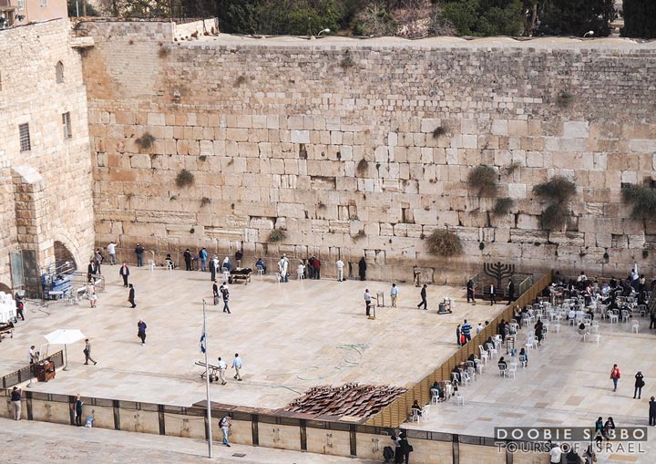 The Western Wall and the Temple Mount.