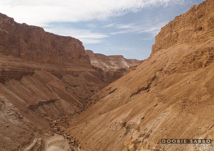 The canyons at Masada.